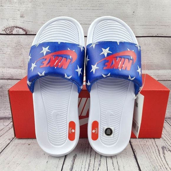 *SALE New Nike Victori One Red White Blue Slides - Picture 6 of 12